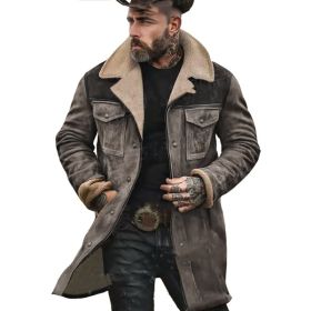 Suede Multicolor Jacket Multi-pocket Zipper (Option: Gray-2XL)